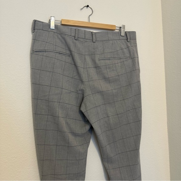 H&M Gray Windowpane Classic Casual Pants Size 36 Regular Men’s Slim Straight - Picture 5 of 7